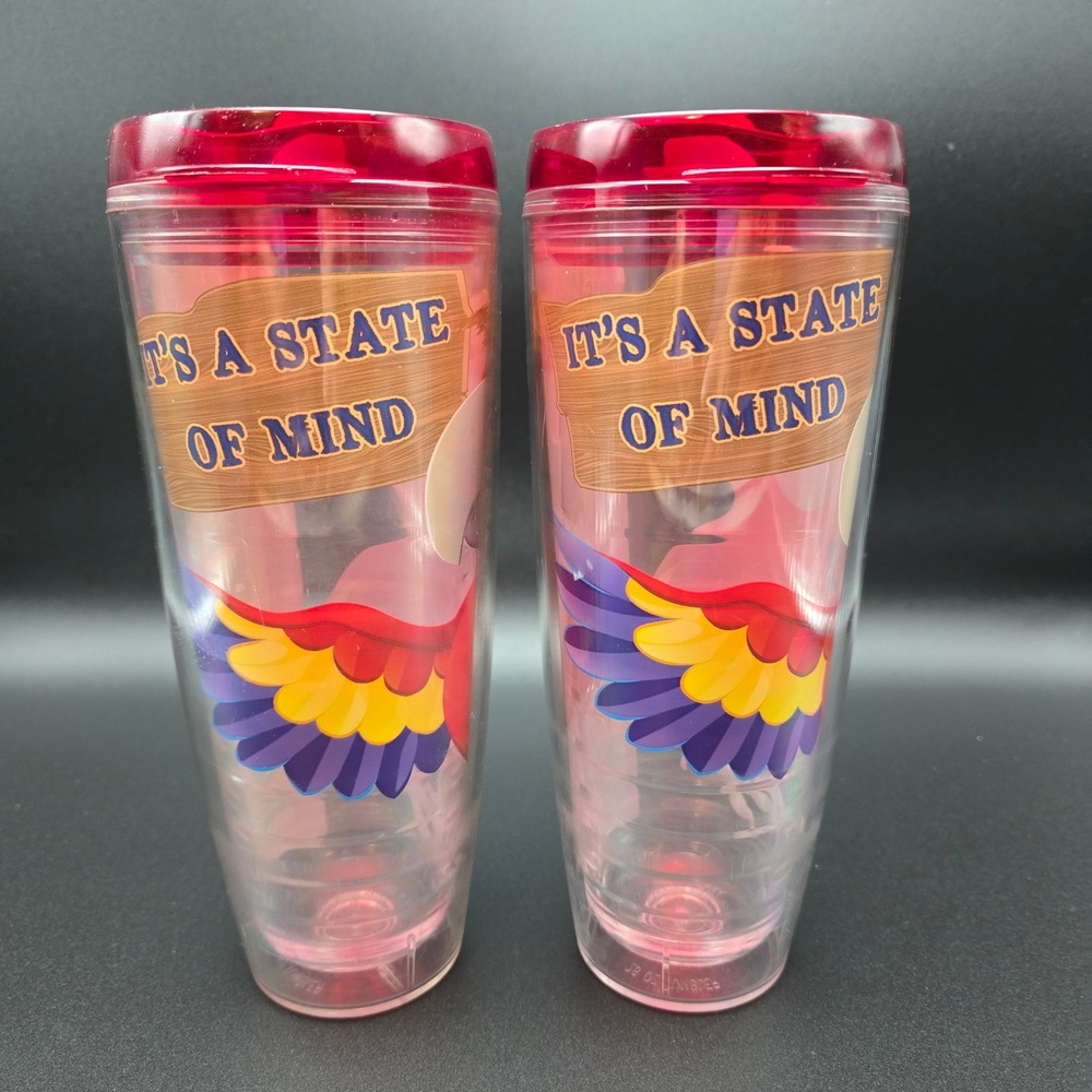 Margaritaville 26oz Insulated Tumbler Set of 2 It's A State of Mind Red Lids USA